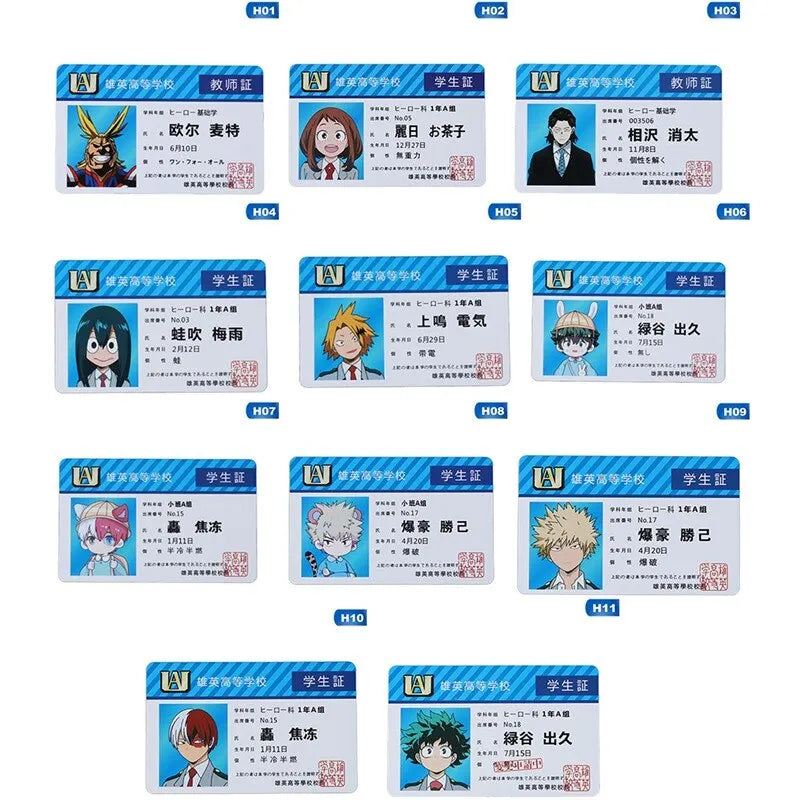 Carta ID Estudiante My Hero Academia