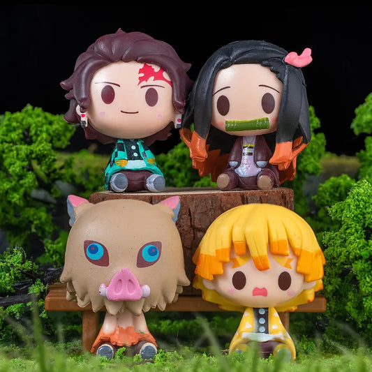 4 Figuras Kawaii Demon Slayer